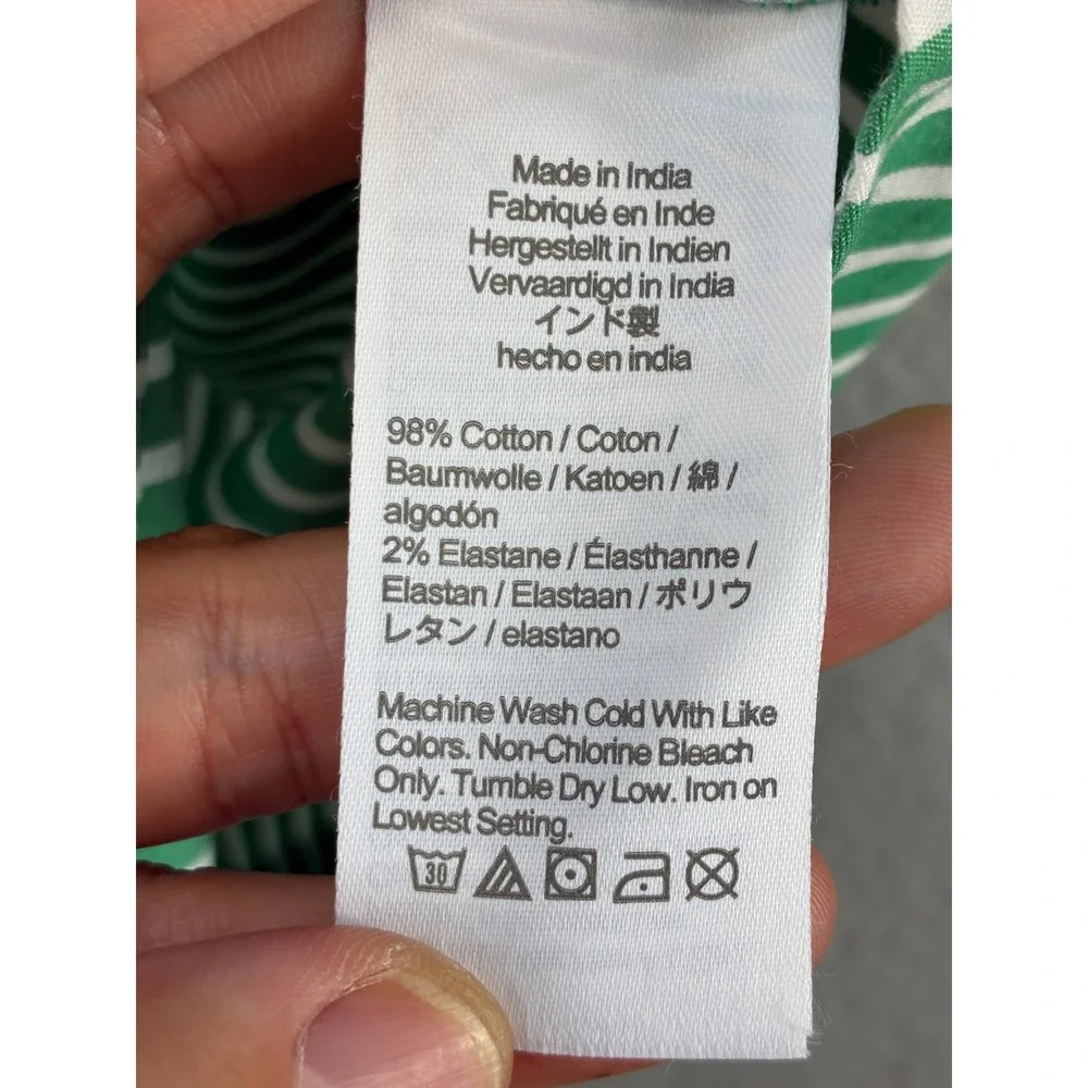 Crewcuts Sleeveless Shirt Dress Girls 6 Green White Striped Preppy Casual NWT